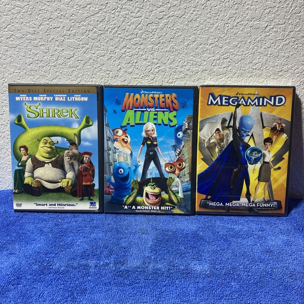 DVD Lot Dreamworks Shrek Monsters Vs Aliens And Megamind